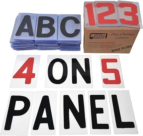 Letras de 4 pulgadas impresas en panel flexible de 5 pulgadas para letreros al aire libre – Letras de letrero portátiles intercambiables – Letras