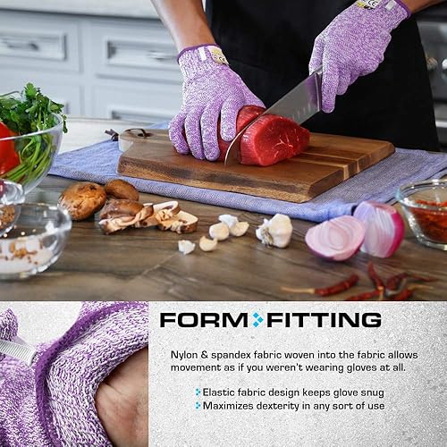 Vista 38 de Glove Station Ultra Durable Series Cut Resistant Gloves - Cutting Gloves for Chefs, BBQ and Cooking - Level 5 Protection Gris granito