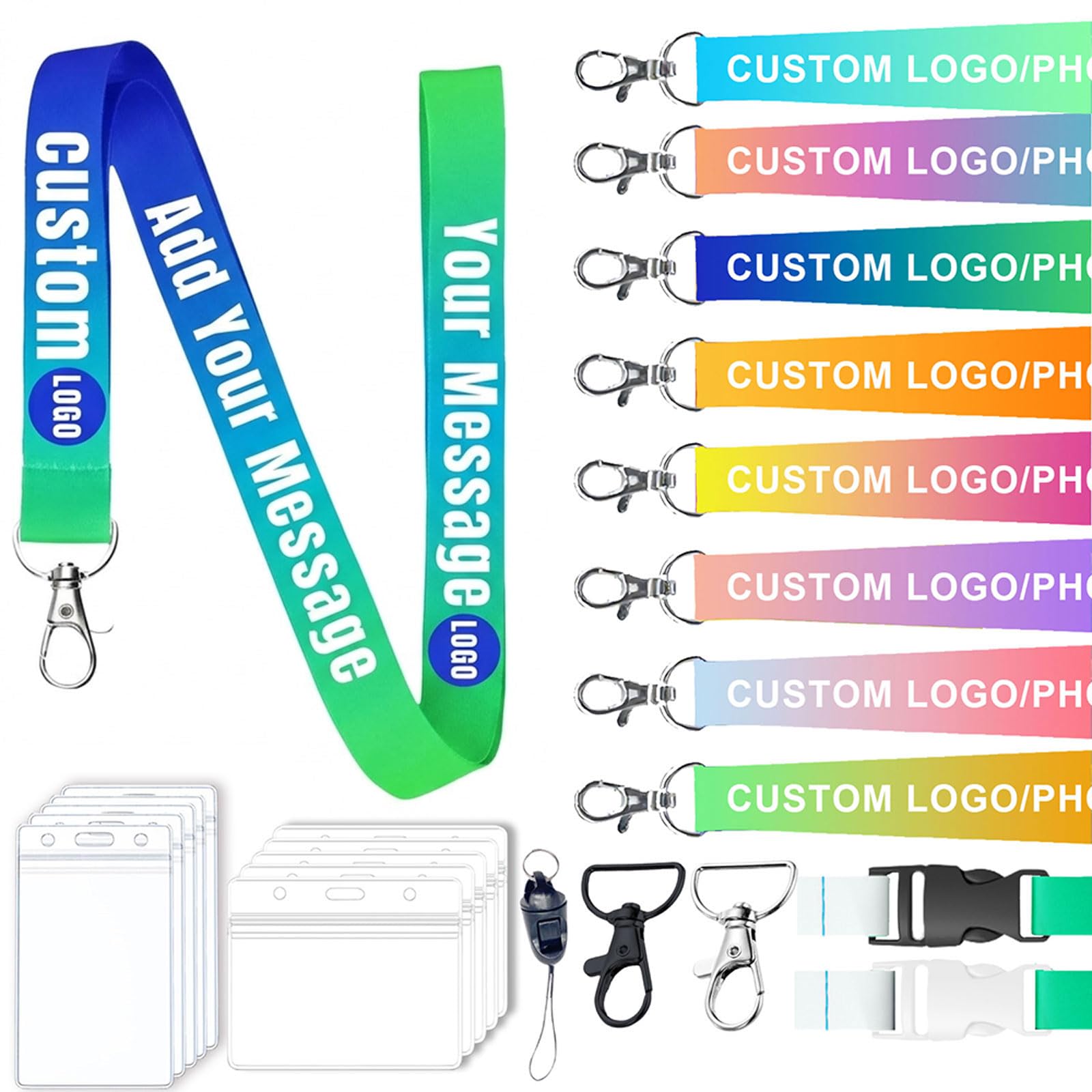 Cordini personalizzati Cordino Porta Badge da Collo con porta carte logo foto testo nome ufficio badge identificativi Eventi Portachiavi Scuola Azienda