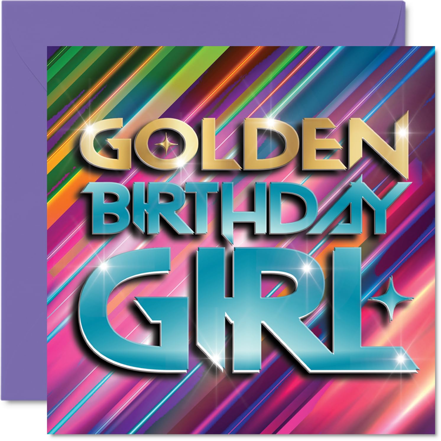 Birthday Card for Women - Golden Girl - Happy Birthday Card for Girls, 145mm Female Greeting Cards
