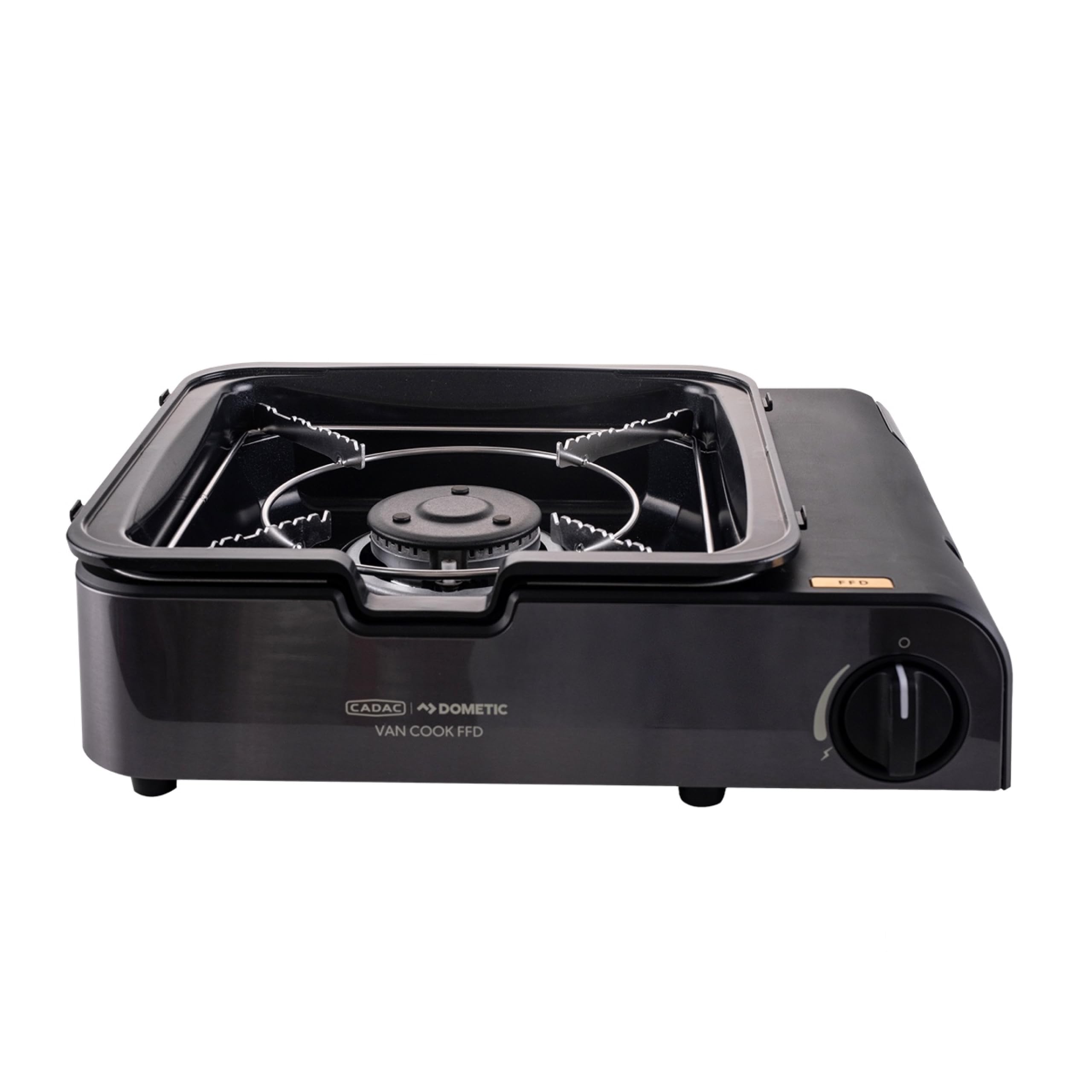CADAC Van Cook FFD Combo BBQ Compact de Camping avec Protection FFD, Grille GreenGrill & Porte-Percolateur