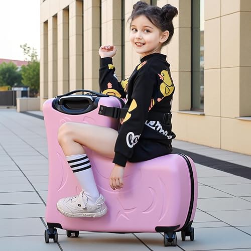 Miniatura 6 de AO WEI LA OW N-A Maleta Montable para Niños con Ruedas, Equipaje Scooter para Viajes de Niños Pequeños, Maleta Duradera para Niños y Niñas de 2 a 12