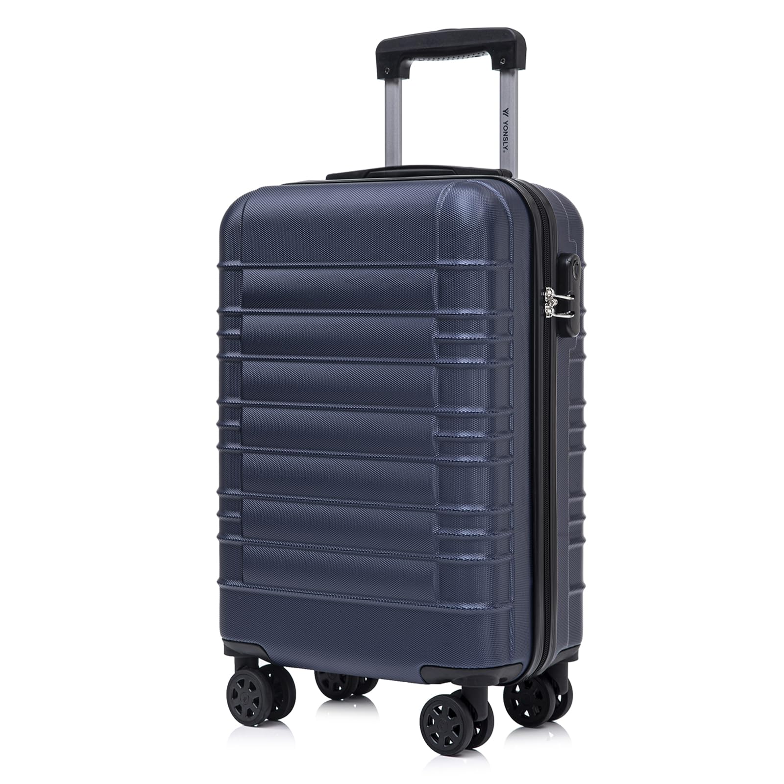 YONSLY Trolley Koffer Set, Reisekoffer, Rollkoffer Handgepäck, Kabinkoffer Suitcase, Gepäckset mit 360° Rollen, Hartschalenreisekoffer, Zahlenschloss, Gummigriff