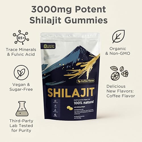 Miniatura 5 de Gomitas Shilajit con sabor a café, gomitas puras de Shilajit del Himalaya para hombres y mujeres, refuerzo de energía y apoyo inmunológico, 3000 mg
