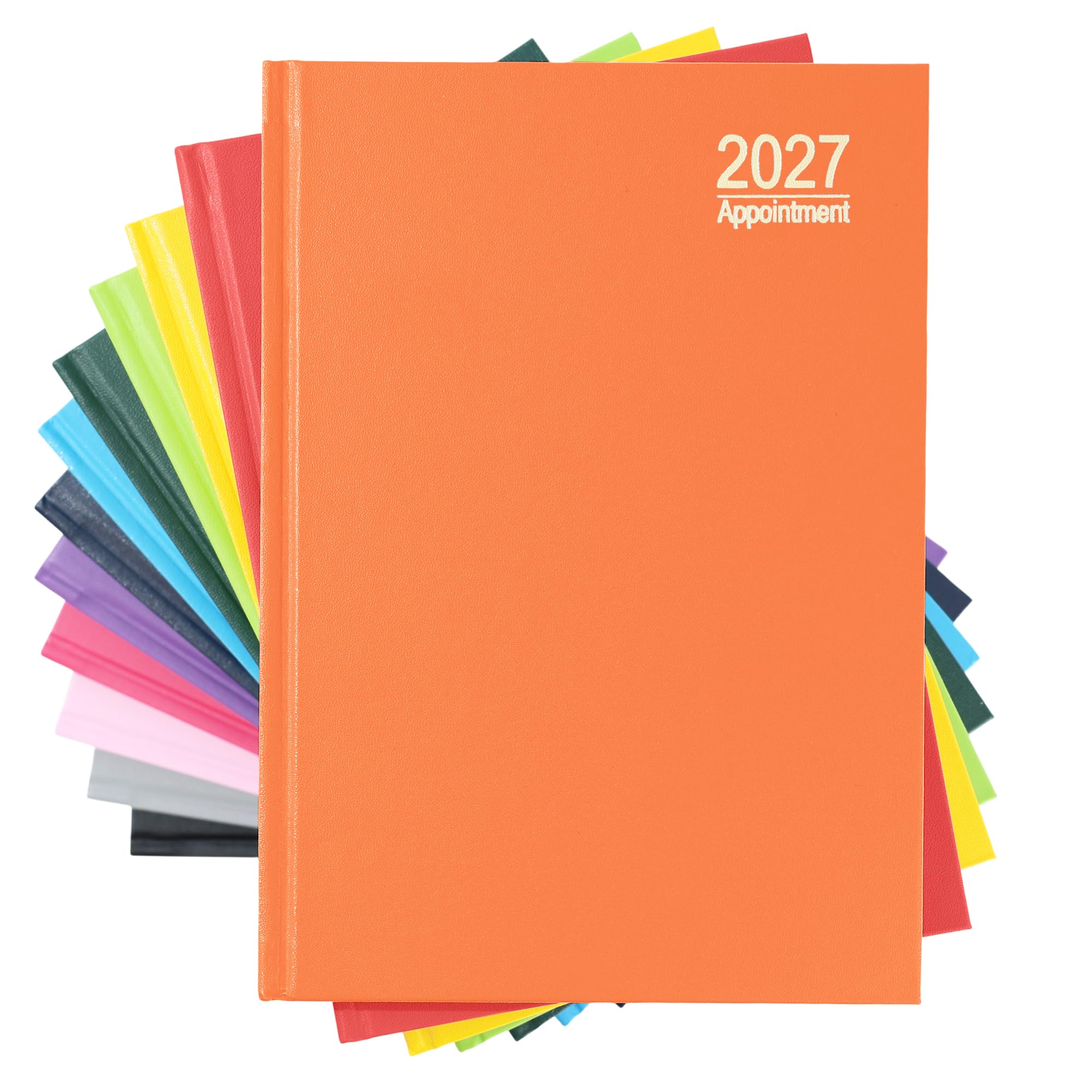 2027 Diary A5 Page a Day Appointment Hardback Hourly Planner (Orange)