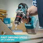 Cordless de perceuse électrique pour batterie Makita, kit de perle électrique sans brosse de 1/2 po,440 En lbs(50N.m) Électrique 18V Outil de pilote de forage,20 Mode de vitesse variable de position pour la maison,Jardin (pas de batterie)