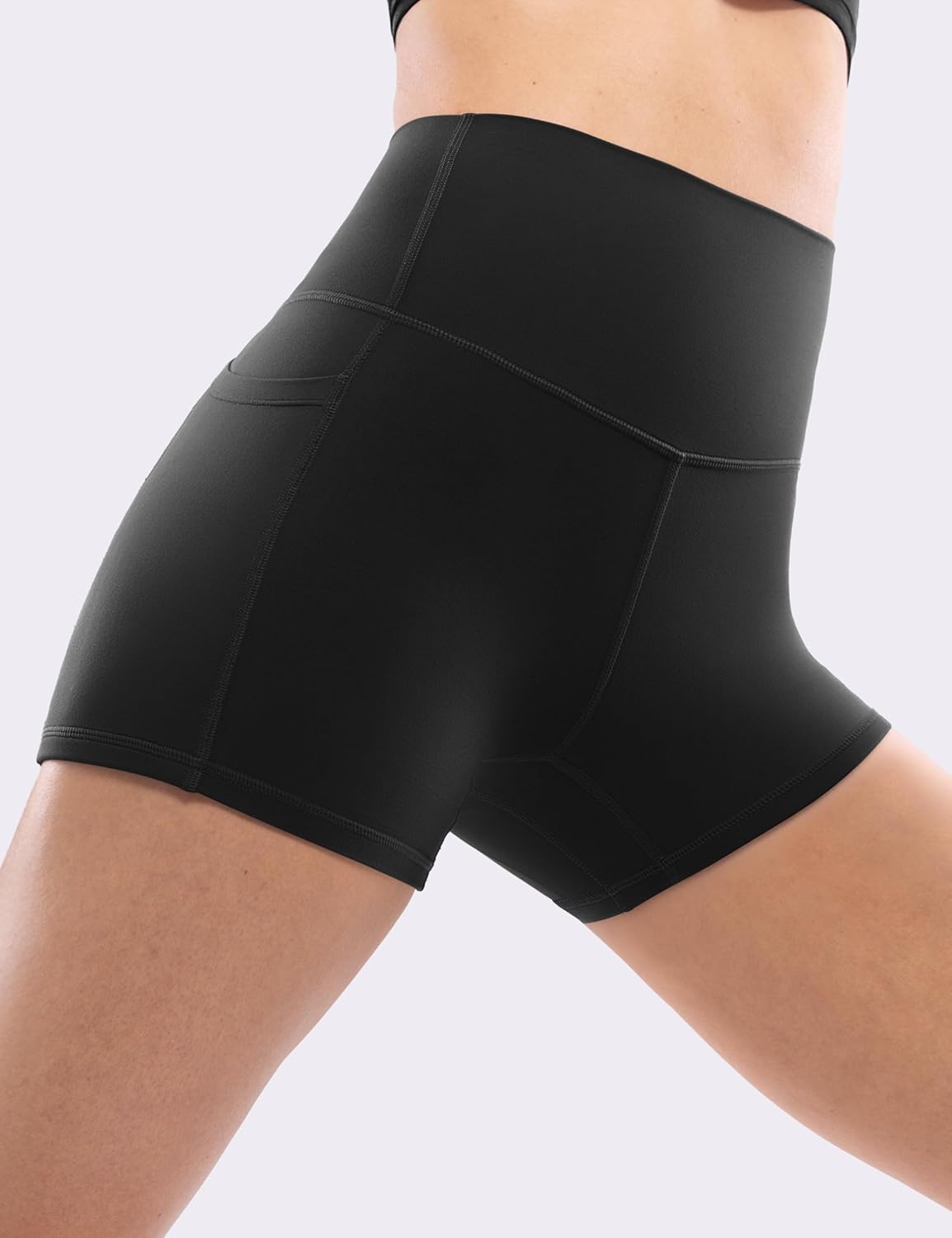 POSHDIVAH Women's Creamluxe Yoga Shorts with Pockets - 2.5"/4"/6"/8"/10" High Waisted Workout Volleyball Running Shorts