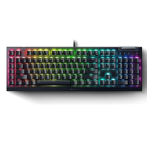 Razer BlackWidow V4 X Mechanical Gaming Keyboard: Yellow Switches Linear & Silent - 6 Macro Keys - Chroma RGB - Doubleshot ABS Keycaps - Roller & Media Keys - Snap Tap - Black
