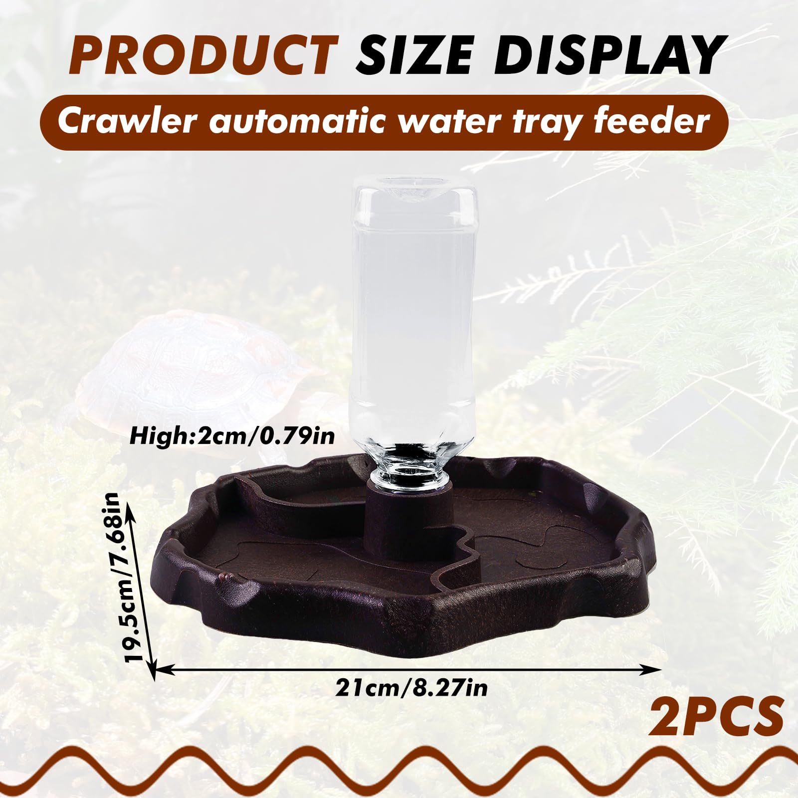 Vegena 2pcs Distributore Di Acqua Per Rettili 2 In 1 Ciotola Rettili Acqua Alimentatore, Ciotola Per Mangiatoia Per Tartarughe Ciotola Per Rettili Automatico Per Tartarughe Scorpioni Lucertole