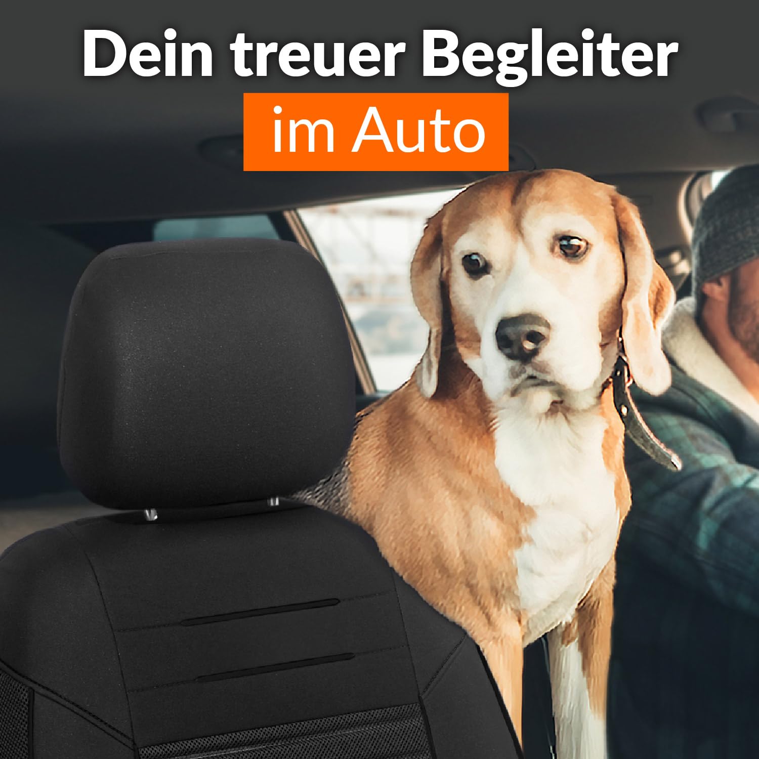 Upgrade4cars Autositzbezüge Set Universal | Autoschonbezüge Vordersitze & Rückbank | Autositzbezug Schwarz | Autozubehör Innenraum Deko | Geschenke für Frauen und Männer