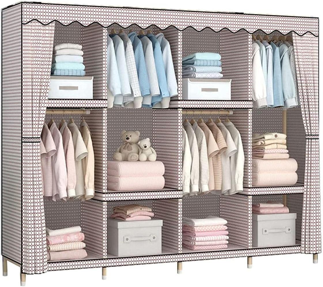 Open Wardrobe Fabric Wardrobe Princess Room Baby Wardrobe Dividers Stable Portable Wardrobe Clothes Rack (Size : 168 170 45CM) (168 * 200 * 45CM)