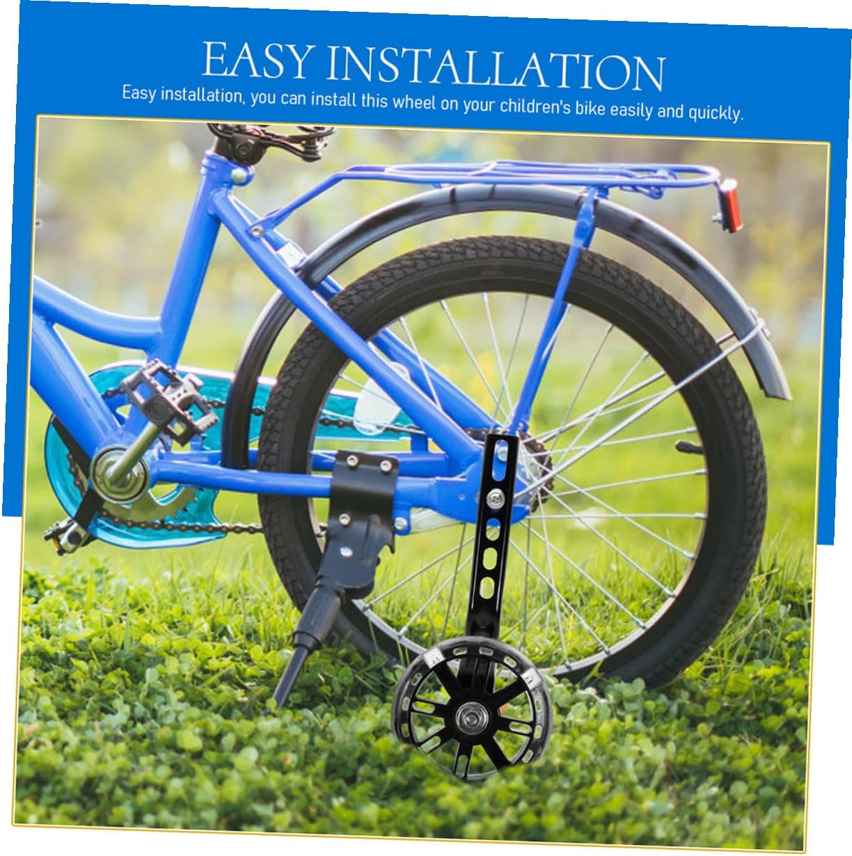 Training Wheels for Bicycles 4pcs Wear-resistant Auxiliary Stabilizer Wheels with Adjustable Bracket Black for ’s Bike Balance and Safety