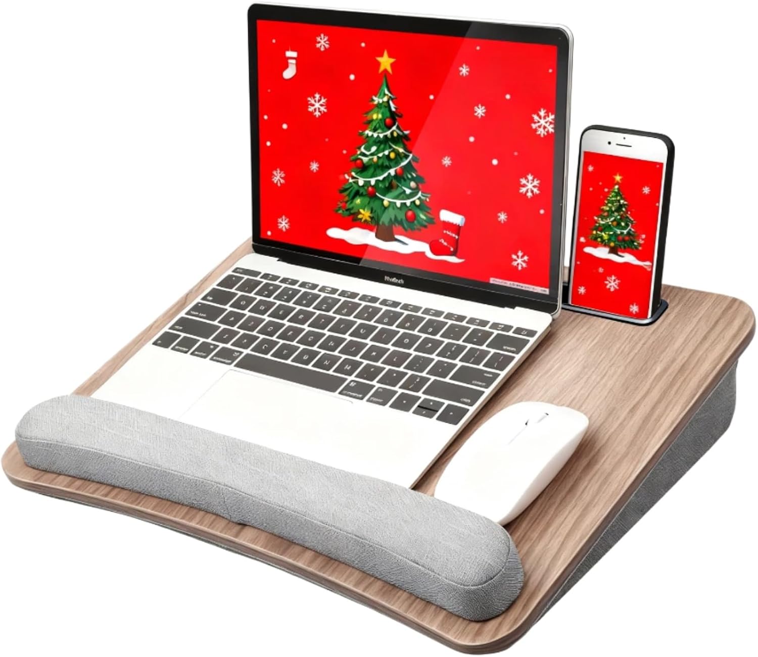 HUANUO Portable Lap Laptop Desk with Pillow Cushion, Fits up to 15.6 inch Laptop, with Anti-Slip Strip & Storage Function for Home Office Students Use as Computer Laptop Stand, Book Tablet