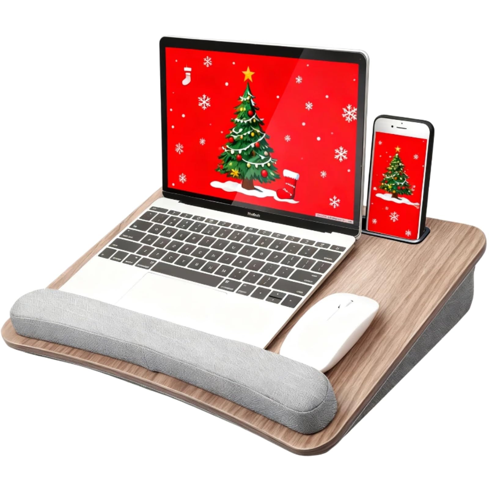 HUANUO Portable Lap Laptop Desk with Pillow Cushion, Fits up to 15.6 inch Laptop, with Anti-Slip Strip & Storage Function for Home Office Students Use as Computer Laptop Stand, Book Tablet