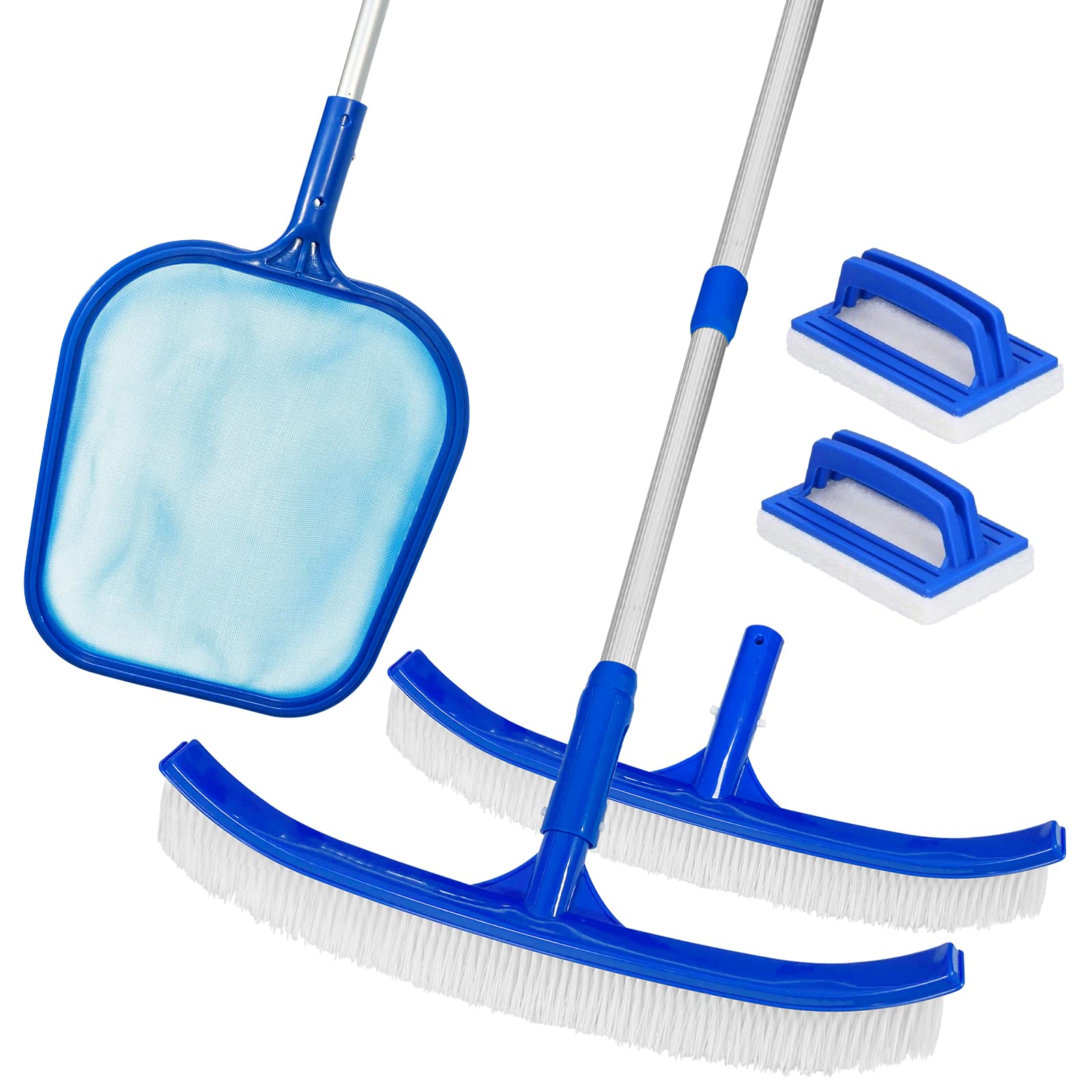 keepcute Pool Nets Set Pool Skimmer Net, Swimming Pool Brush, Skimmer Leaf Net, Swimming Pool Cleaner Supplies Set for Cleaning Pool and Pond, Water Park