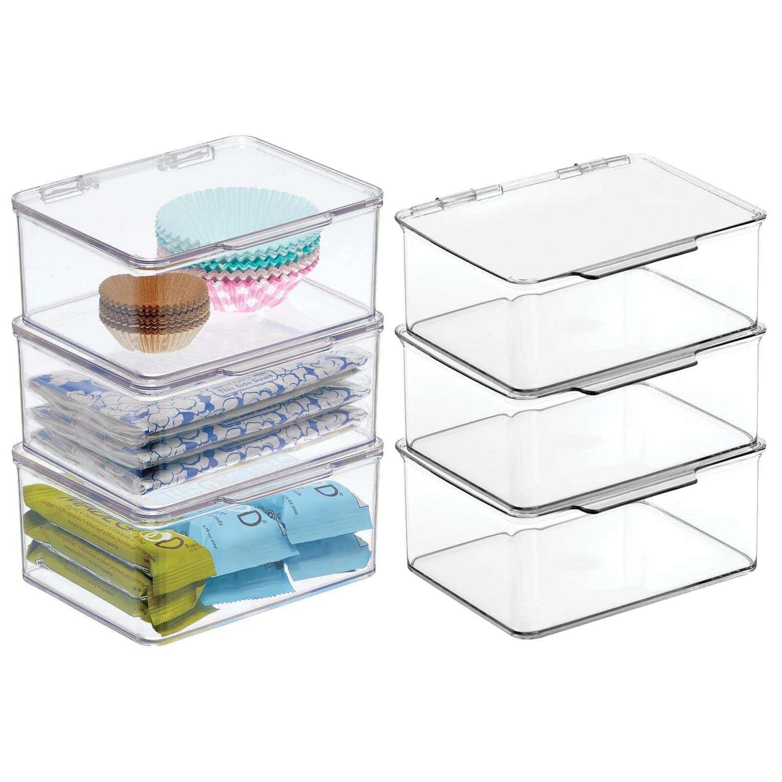 Photo 1 of mDesign Plastic Kitchen Pantry and Fridge Storage Organizer Box Containers (5.63 x 6.65 x 3")