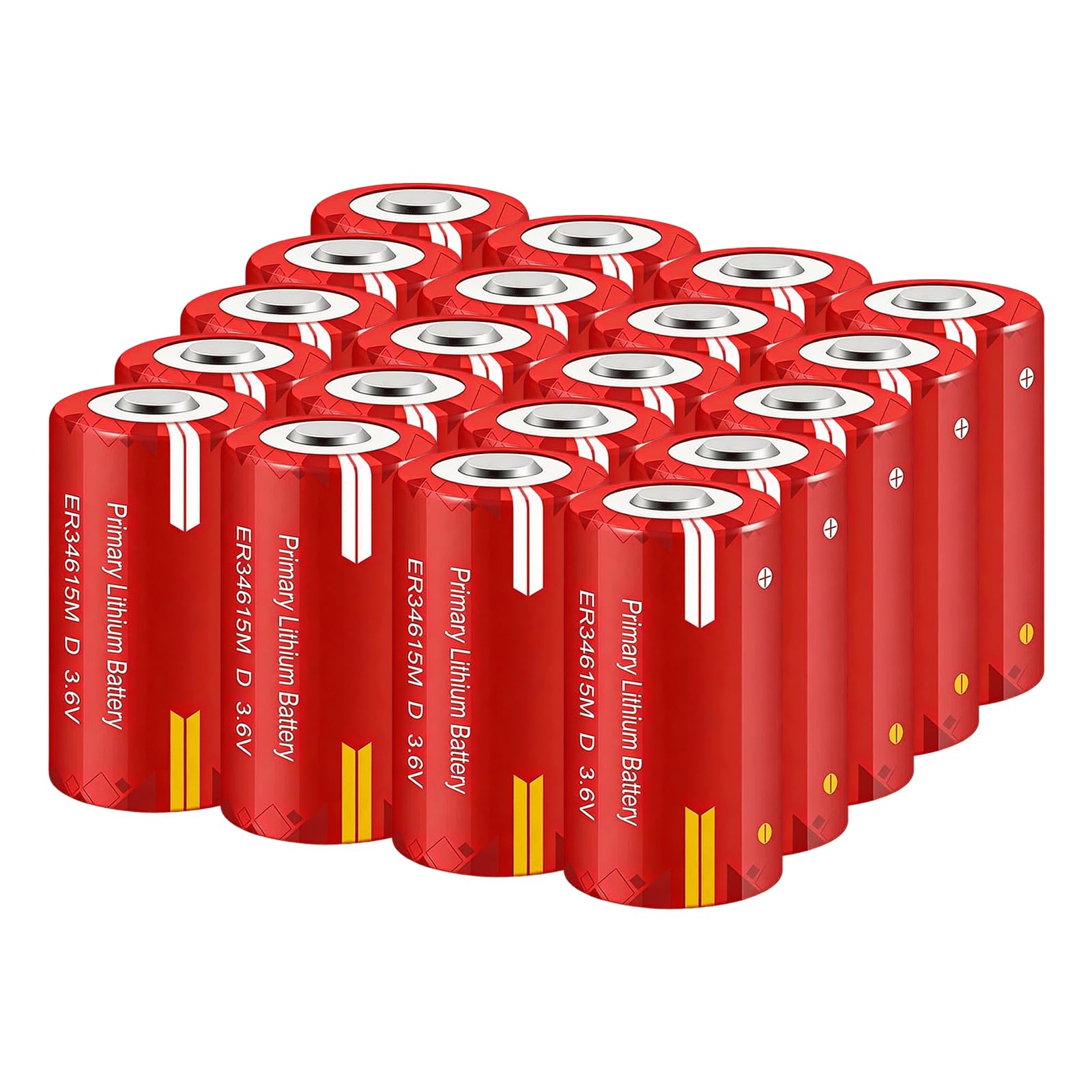 XXSTAR 20 Pack ER34615M 3.6V Lithium Battery 14000mAh PLC Industrial Control Battery for Gas Meter GPS Tracker Non Rechargeable
