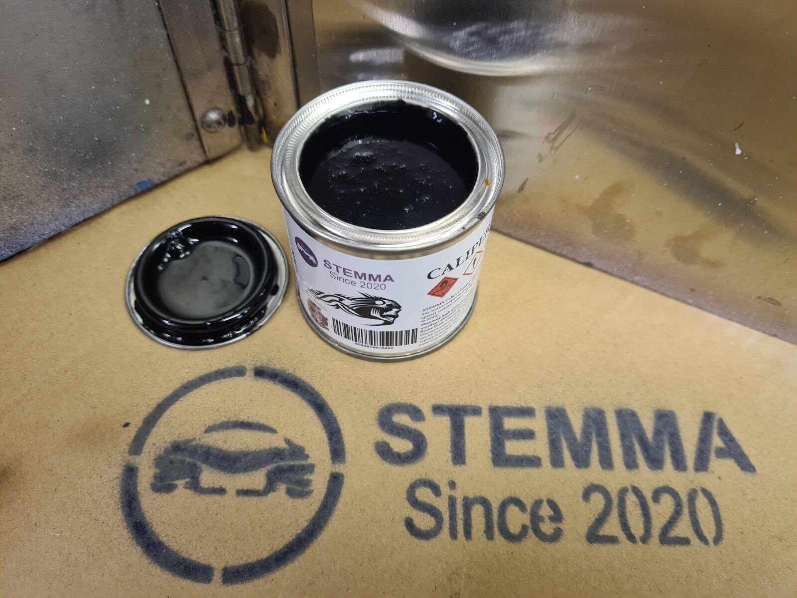 Stemma®, vernice per pinza dei freni, per RAL 9005 Jet, nero ad alta temperatura, 125 ml, lucido