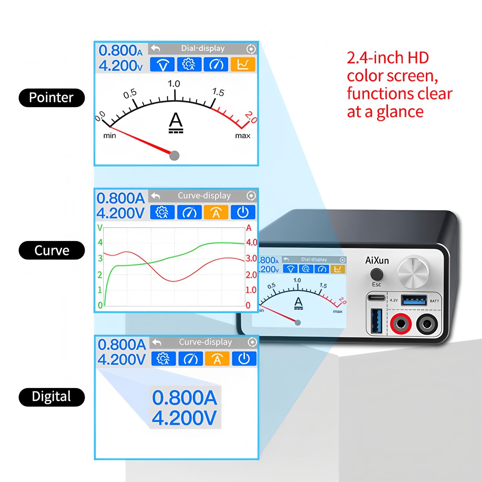 Aixun P2408S DC Netzteil Einstellbar 32V 8A LED Digital Laborbank Quelle Spannung Linearregler Handy Reparatur Werkzeug