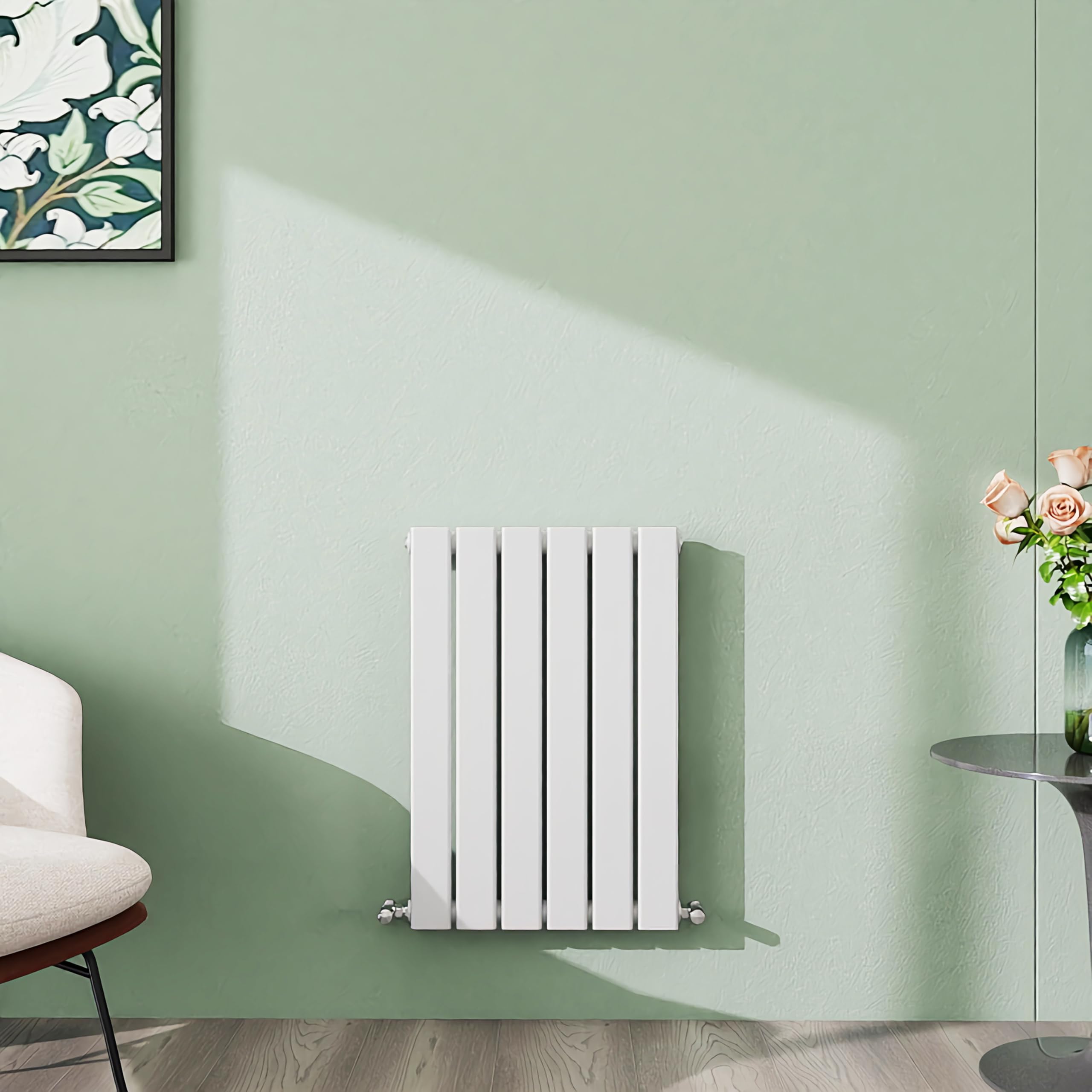 Simple Bathrooms White Simple Bathroom 600×408Mm Horizontal Designer Radiator Single Panel Modern Central Heating Flat Panel Radiators