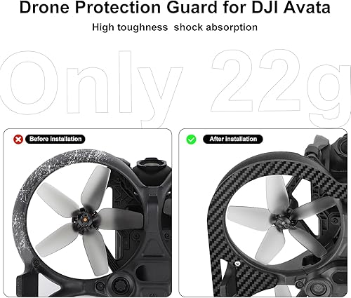 Miniatura 3 de O'woda Avata - Protector de hélice de fibra de carbono + tren de aterrizaje plegable + 12 tiras anticolisión compatibles con accesorios DJI Avata