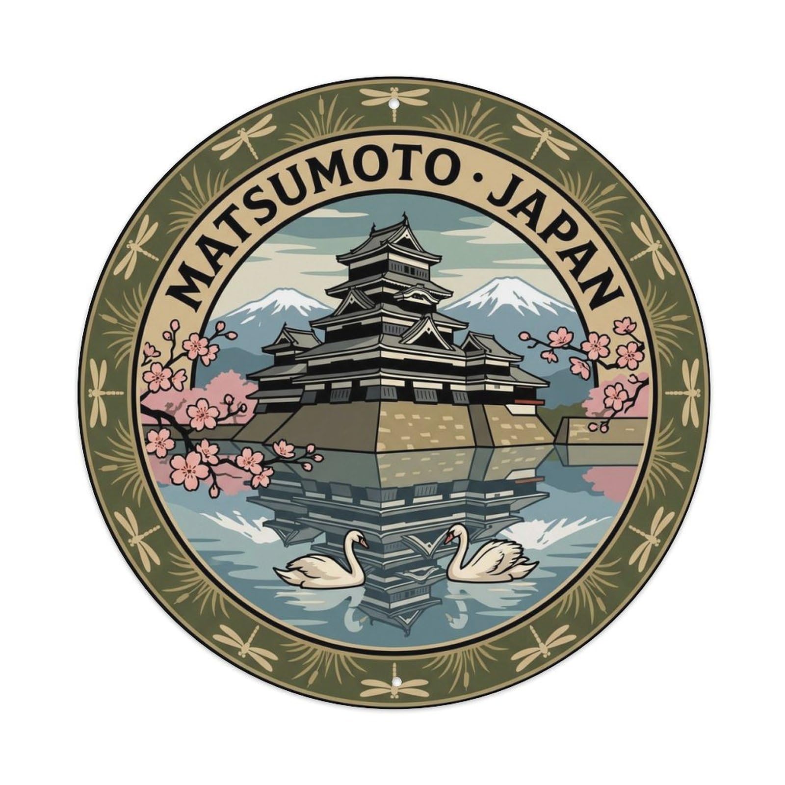 Matsumoto Castle Japan Travel Shrine Journey City Metal Tin Sign