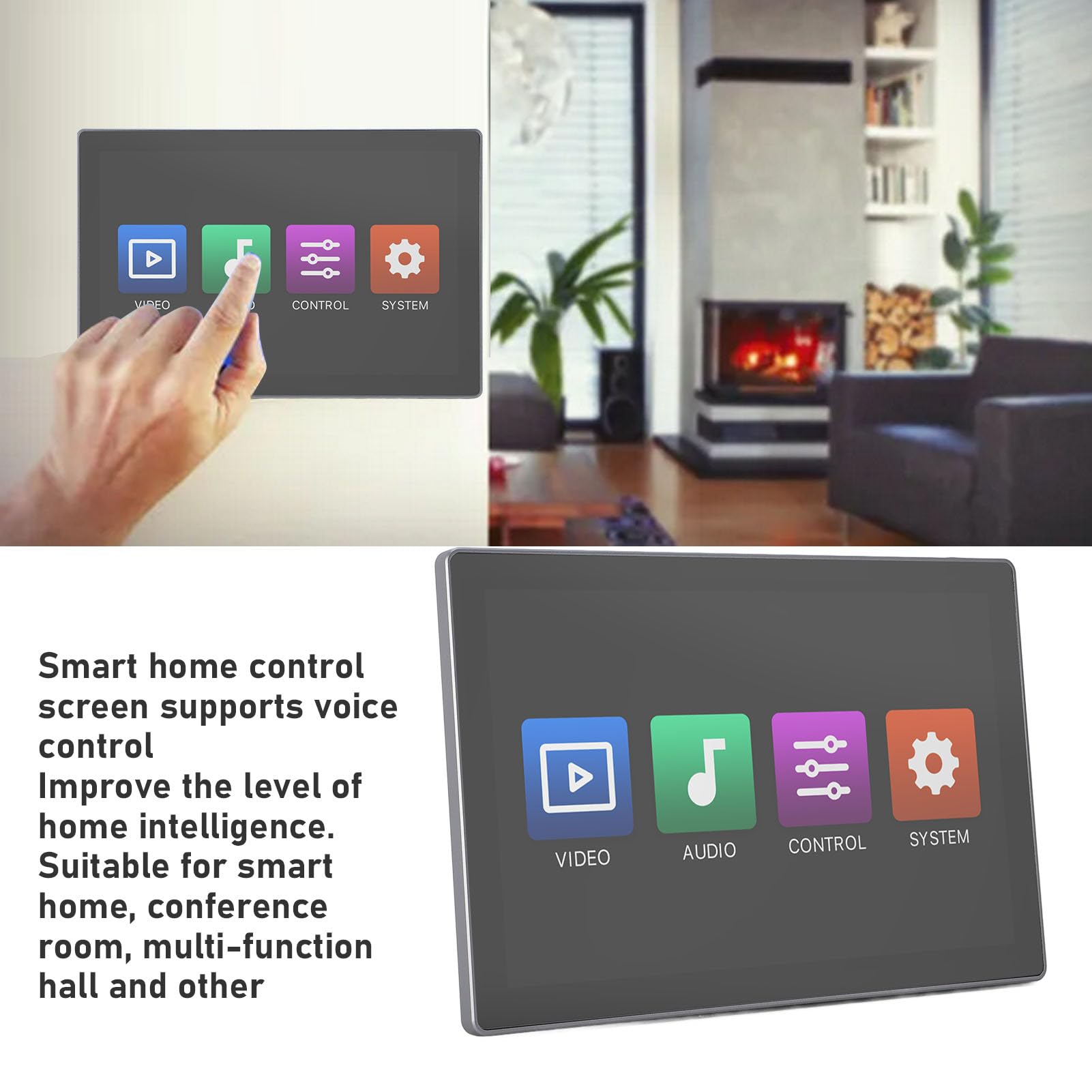 Pannello di Controllo Smart Home, Dimmer da 10 Pollici e Lettore Musicale di Sottofondo, Interruttore Timer di Controllo App Smart Life per Elettrodomestici Intelligenti, (Spina