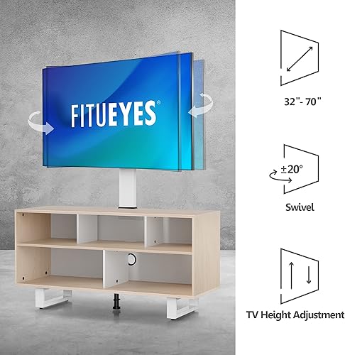 Miniatura 8 de FITUEYES Soporte de TV con soporte para televisores de 32 a 70 pulgadas, centro de entretenimiento con consola de madera con capacidad para hasta