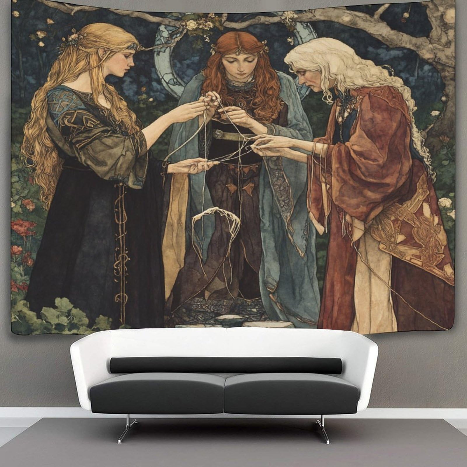 Kaiyun Style-1 Norse Mythology Goddess Tapestry Art Nouveau Illustration Wall Hanging Bedroom Home Decor 70Cmx100cm