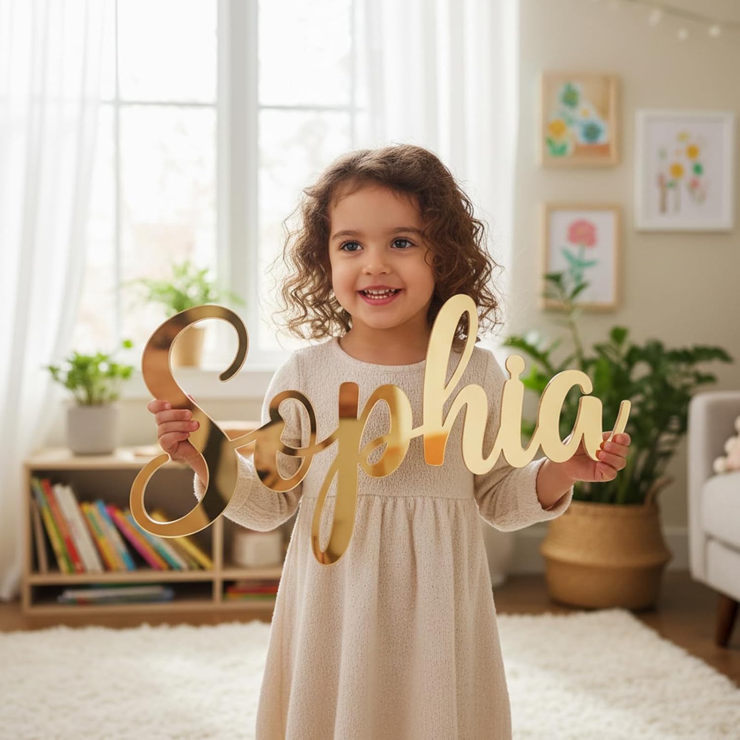 Custom Acrylic Mirror Name Sign for Wall, Professional Customized 3D Laser Cut Acrylic Letters, Personalized Name Signs for Nursery, Kids Room, Wedding Birthday Party Backdrop, Business Logo, Home Bedroom Decoration