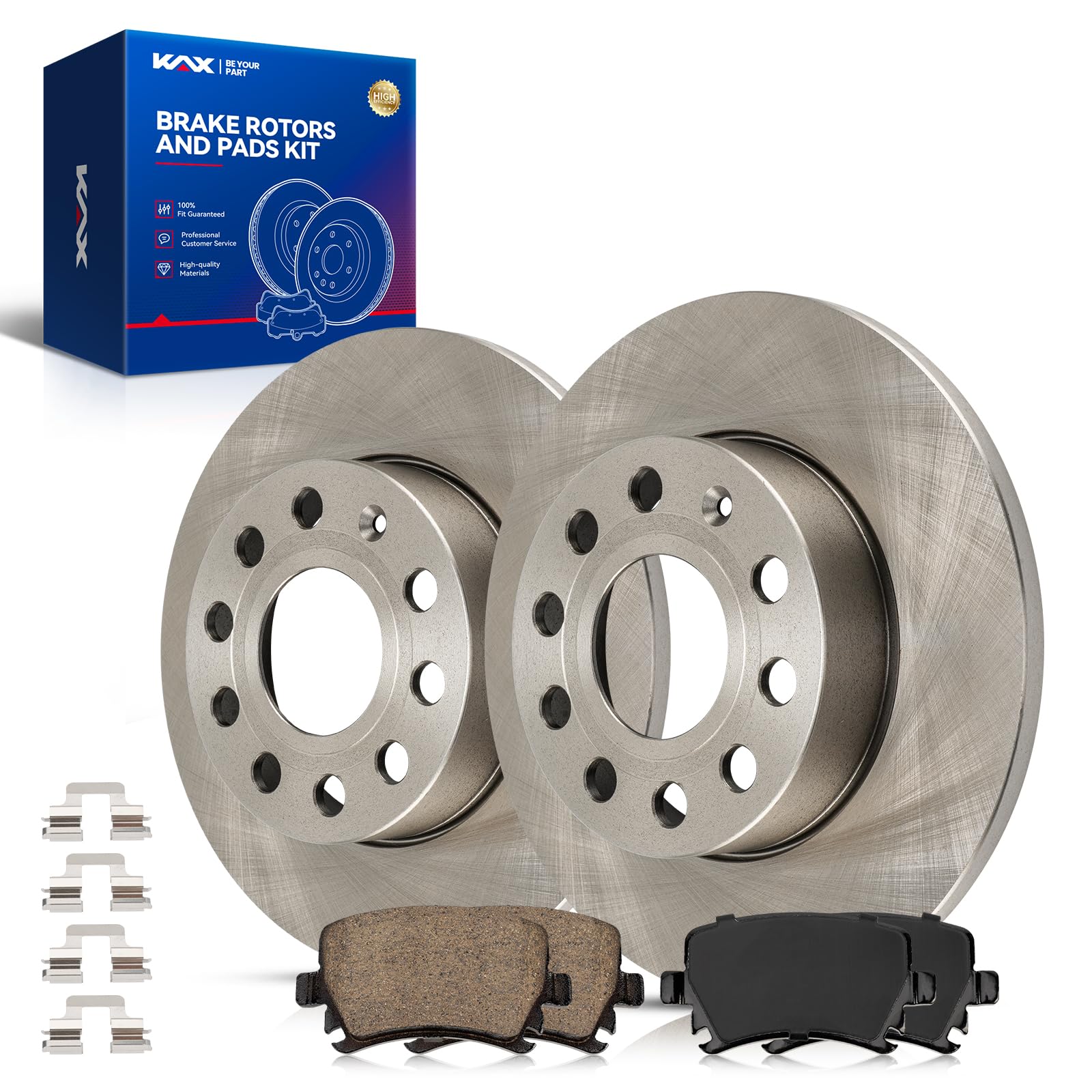 KAX Rear Brake Kit Fits Volkswagen Jetta 2005-2010, Rabbit 2006-2009
