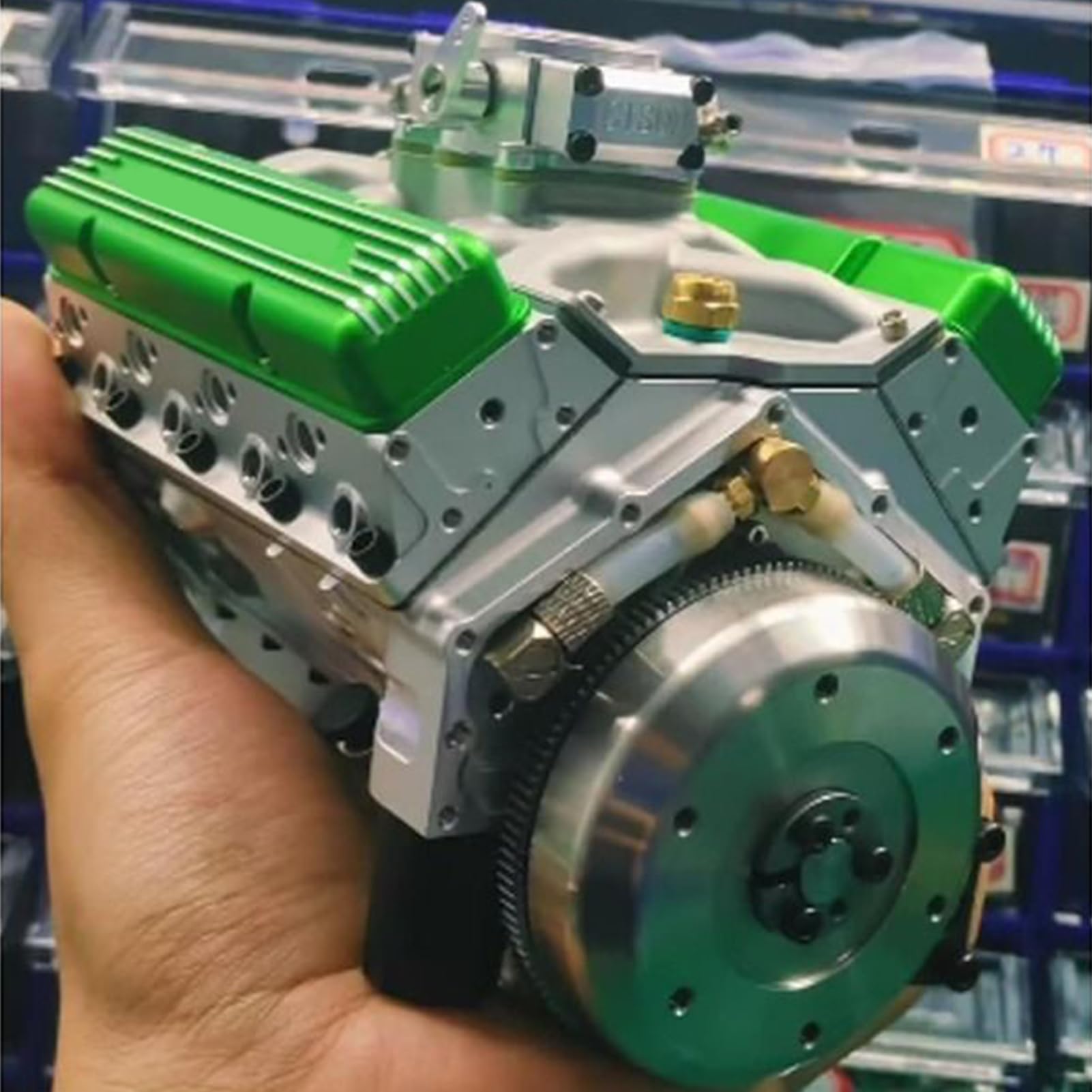 Kit Mini Moteur V8 – Modèle Mécanique Avec Culasse Transparente, Piston Mobile, Turbo, Construction Détaillée, Cadeau STEM Adulte Enfant Dès 14 Ans