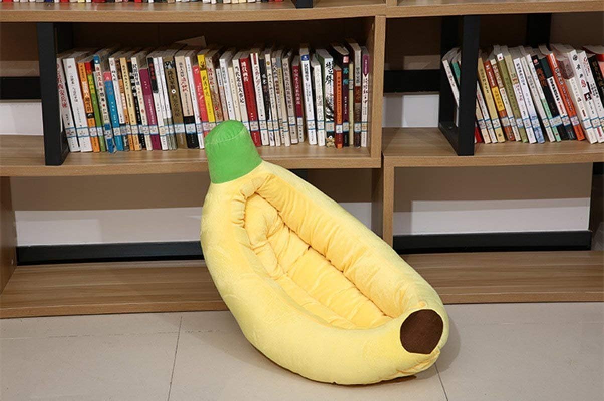ShellKingdom Cat Bed, Creative Pet Bed for Kitty Cat and Small Dog (Yellow, Banana)