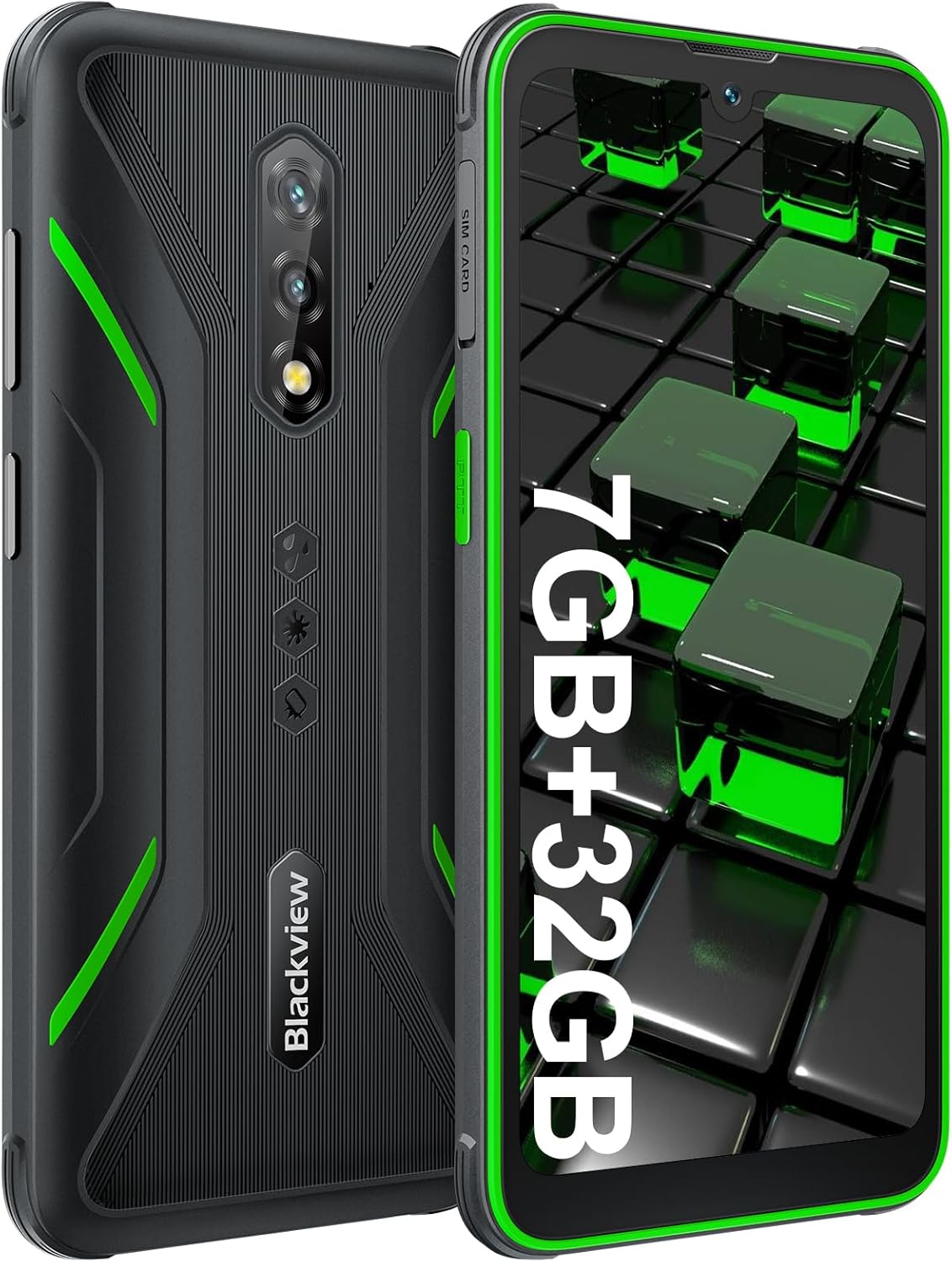 Blackview Phone BV5200, Rugged Phone 7(4+3) GB+32GB 1TB Expand, 6.1” Incell 13MP Camera Smartphones, 5180mAh Rugged Smartphone, 3 Card Slots, IP69K, Face ID, Glove Mode, NFC/OTG/4G LTE+5G WiFi-Green Blackview Phone BV5200, Rugged Phone 7(4+3) GB+32GB 1TB Expand, 6.1” Incell 13MP Camera Smartphones, 5180mAh Rugged Smartphone, 3 Card Slots, IP69K, Face ID, Glove Mode, NFC/OTG/4G LTE+5G WiFi-Green