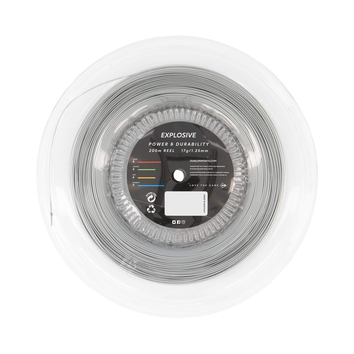 Dunlop Explosive 200M Silver Tennis String Reel 200m Monofilament