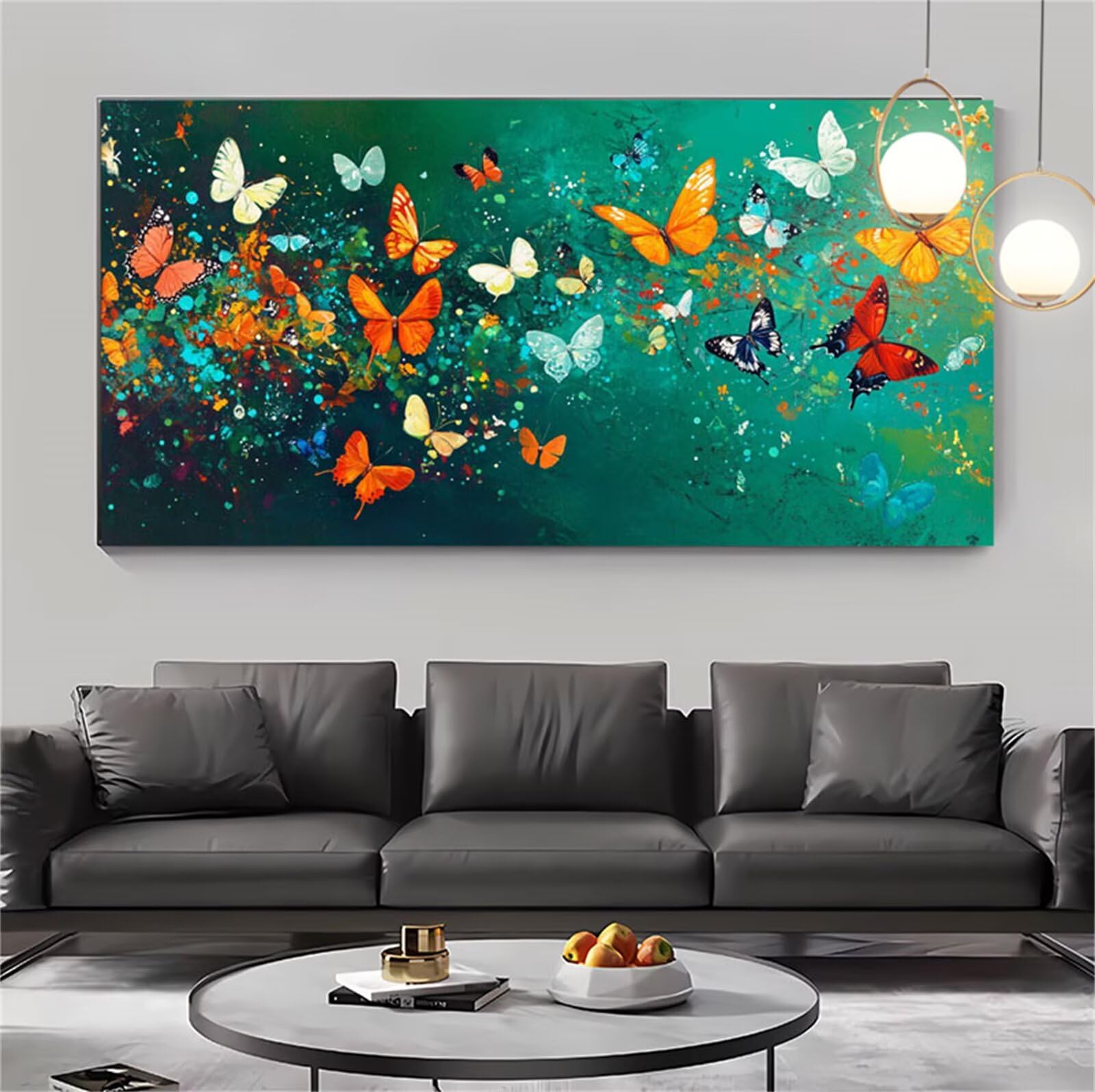 Peinture Numero Adulte Papillon Peinture par Numero Enfant Animal Peinture au Numéro,DIY Creatif Adulte Toile Peinture à l'huile Kits Acryliques et Pinceaux ,Débutants et Femme Cadeaux 120x60cm S-341