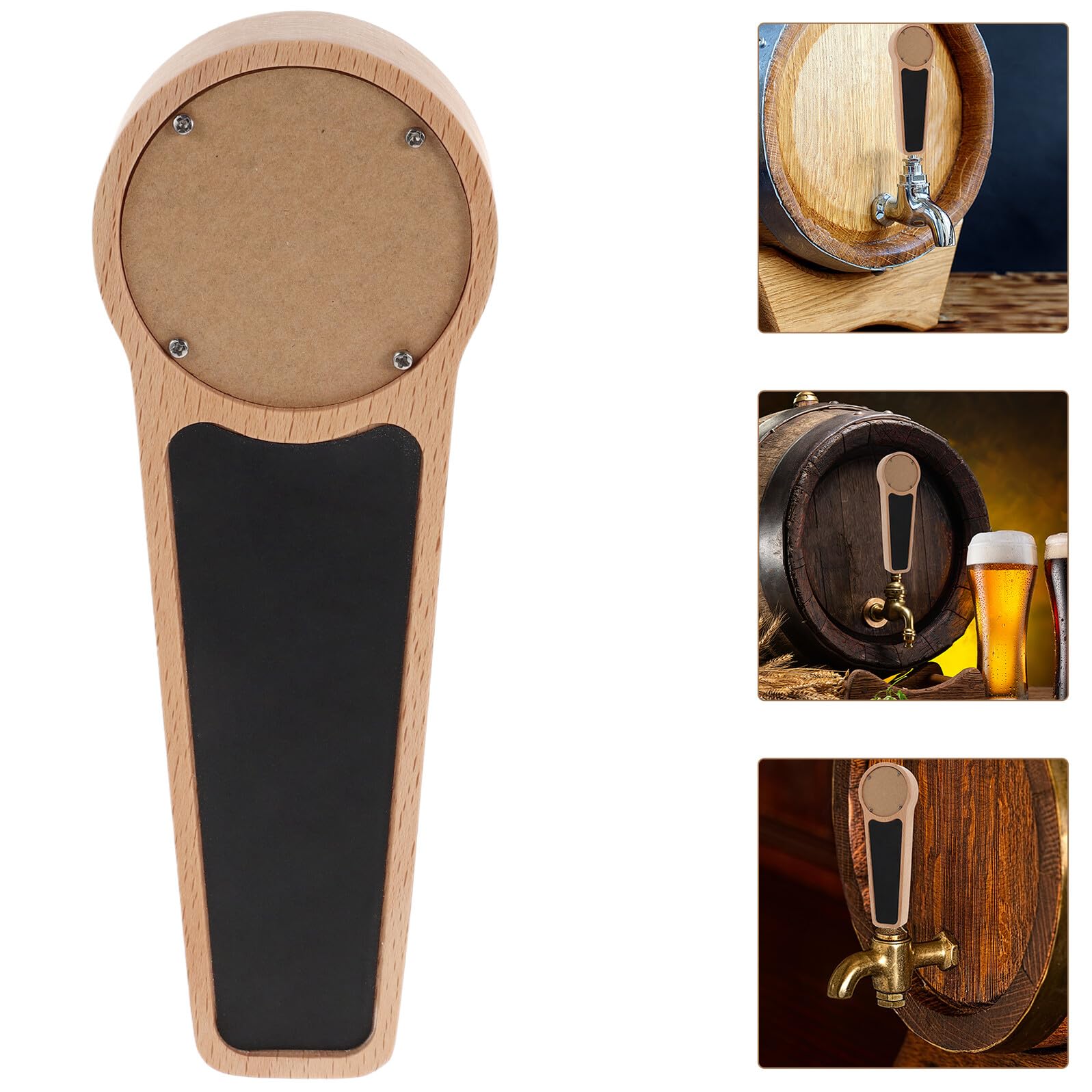 Maniglia in Legno per Rubinetto di Birra Lavagna, Impugnatura Ergonomica per Fusti da 3/8", Adatta per Birrerie, Matrimoni e Decorazioni per Bar