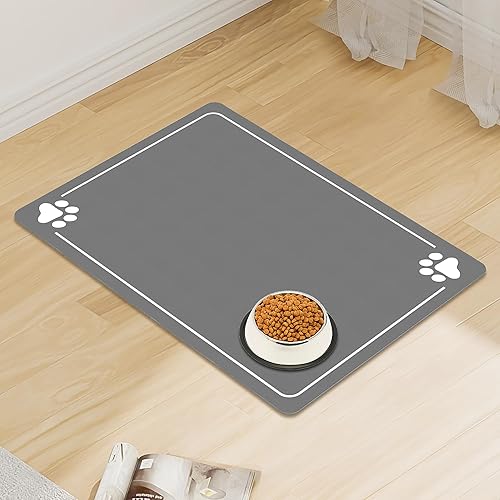 Miniatura 1 de Tapete de comida para perro, absorbente e impermeable, tapete para agua para perros, tapete para alimentos y agua, tapete antideslizante para comida