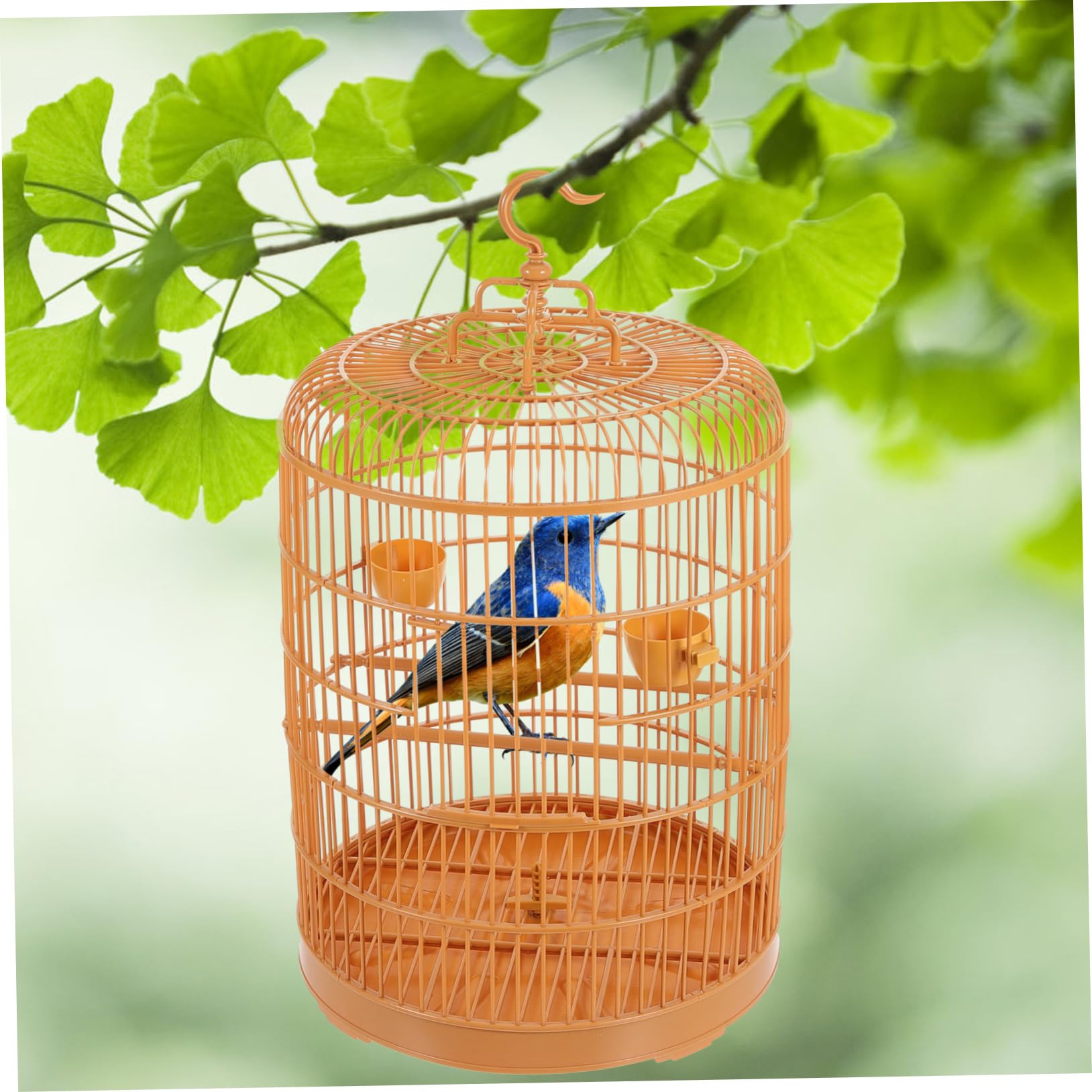 Toddmomy Gabbia per Uccelli in Plastica Rotonda Gialla Versatile ed Elegante Lavorazione Fine, come Gabbia per Uccelli Piccolo da Arredo Appesa in Casa