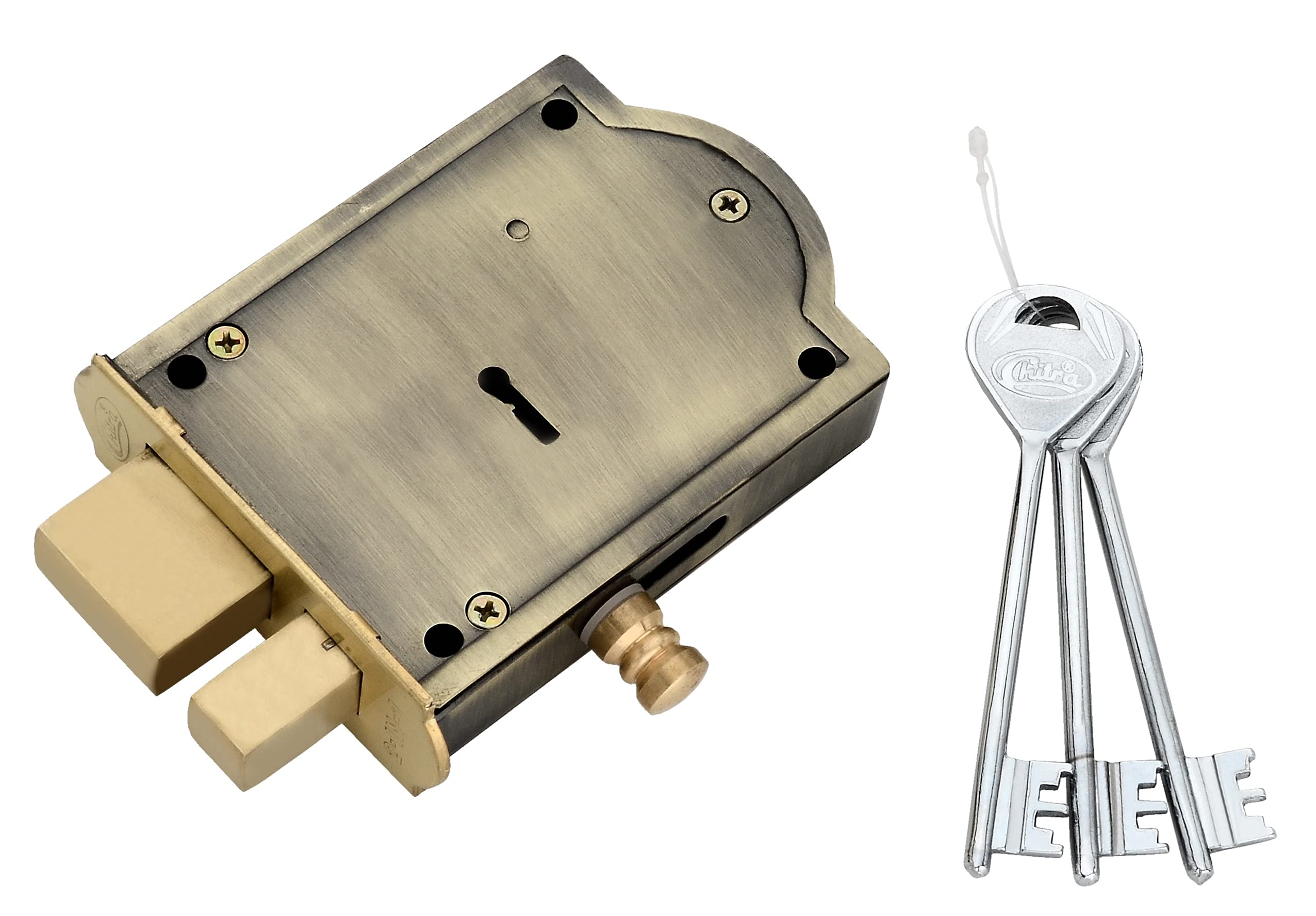 Chitra Steel Inter Lock DKB-03 Bulf Levers with Brass Latch and 3 Keys (120mm, Antique Brass) (B097MT59RJ) Amazon Price History, Amazon Price Tracker