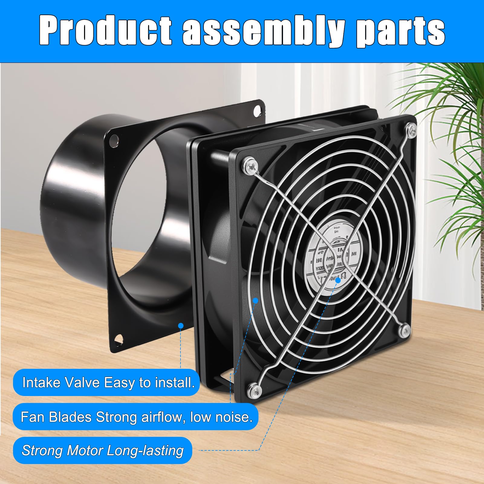 Joycabin 100 mm buisventilator, afvoerventilator, buisventilator met