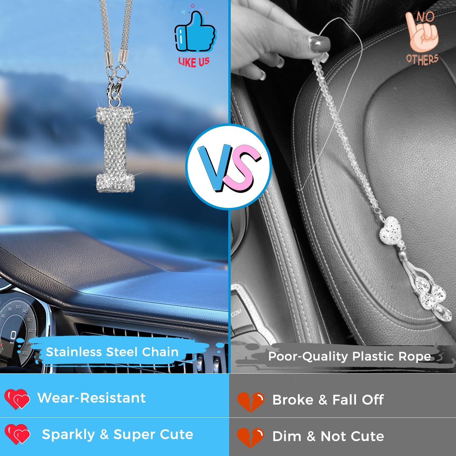 Accessori Per Specchietti Per Auto Da Appendere Per Donna,Strass,Decorazione A Forma Di Palla Di Pelo A Forma Di Cuore,Per Specchietti Interni Per Auto,Ciondolo Con Ornamento Carino Per Specchietto Re