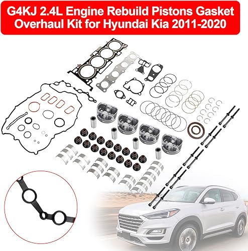 Miniatura 6 de Areyourshop Kit de juntas de culata Kit de reconstrucción de pistones de motor 234102G500 para Kia 4 puertas Sorento 2014-20, Optima 2.4L 2011-18,
