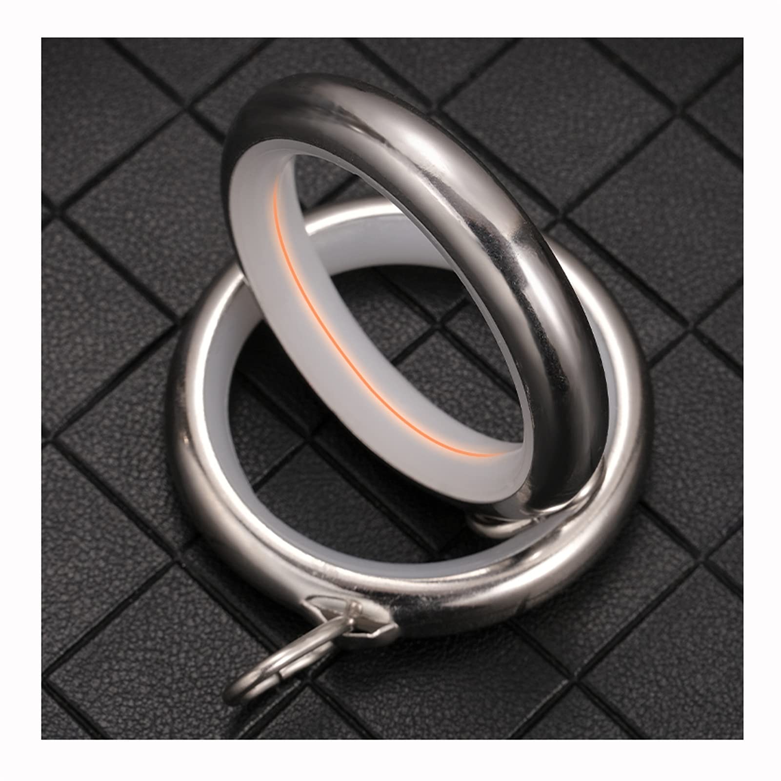 Anillo de silenciador de Cortina de 1,4 Pulgadas, Anillos deslizantes de corredera de Acero Inoxidable, Anillo de Gancho Circular for cáñamo de Ducha (Plata)(Set of 50)