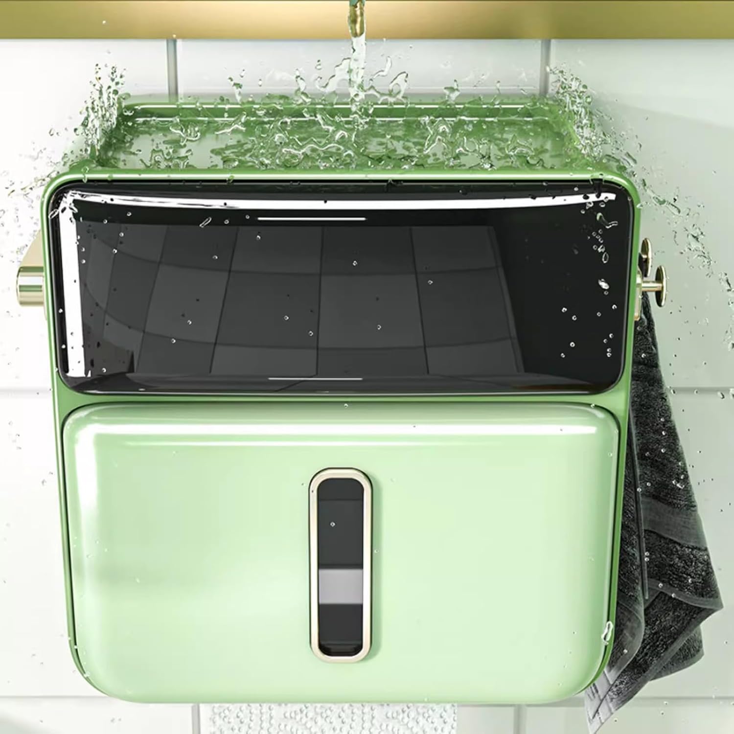 GRFIT Tissue Box Holder Wall Mounted Tissue Holder, Tissue Box, Facial Tissue Case, Adhesive Tissue Holder for Bathroom, Bedroom, Dinner Table, Office Napkin Holder (Color : C)