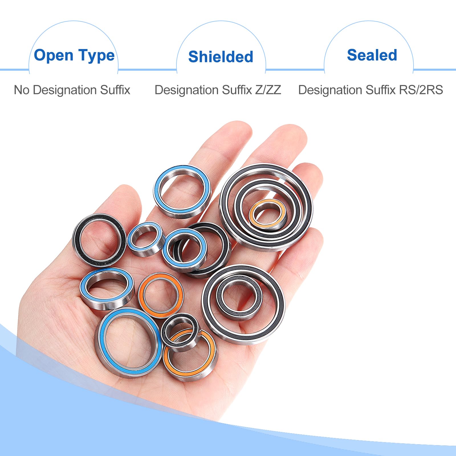 Uxcell 8pcs 6303-2RS 6203-2RS Deep Groove Ball Bearings Carbon Steel - View #14