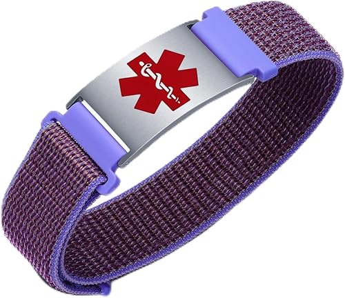 Miniatura 48 de Pulseras deportivas personalizadas de alerta médica para mujeres y hombres – Pulseras de identificación médica personalizadas con grabado gratuito