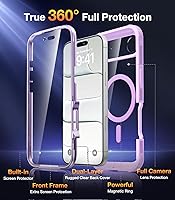Vista 344 de Diaclara - Funda diseñada para iPhone 15 Plus de 6.7 pulgadas, transparente, cuerpo completo, con protector de pantalla, resistente de protección
