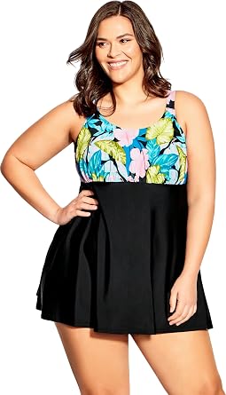 AVENUE Empire Print Swim Dress
