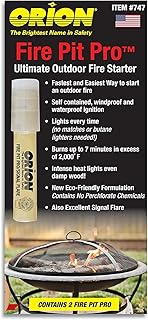 Orion Safety - Fire Pit Pro - Fire Starter for Campfires, Bonfires & Fire Pits - Ignites Damp Wood & Burns up to 7 Minutes - Eco-Friendly - Self-Contained, Waterproof & Windproof Ignition - 12 Pack
